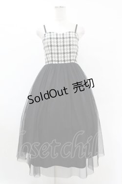 画像1: an another angelus / チェックコンビチュールキャミワンピース Free BLACK H-25-07-24-1018-CA-OP-NS-ZH