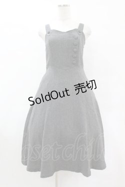 画像1: an another angelus / サイド釦ヘリンボーンフレアージャンパースカート Free GRAY H-25-07-24-1019-CA-OP-NS-ZH