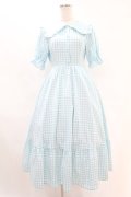 m petit by misako / AM*ギンガムCHKワンピース S サックス H-25-07-24-1030-LO-OP-NS-ZH