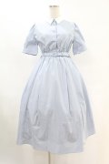 Fi.n.t / バックラッフルストライプシャツワンピース Free L/BLUE×WH H-25-07-24-1031-CA-OP-NS-ZH