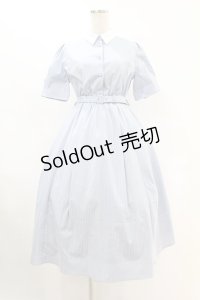 Fi.n.t / バックラッフルストライプシャツワンピース Free L/BLUE×WH H-25-07-24-1031-CA-OP-NS-ZH