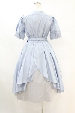 画像2: Fi.n.t / バックラッフルストライプシャツワンピース Free L/BLUE×WH H-25-07-24-1031-CA-OP-NS-ZH