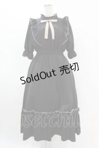 m petit by misako / NINA'SコラボAMハイショクメローワンピース L ブラック/ピンク H-25-07-24-1033-LO-OP-NS-ZH