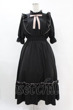 画像1: m petit by misako / NINA'SコラボAMハイショクメローワンピース L ブラック/ピンク H-25-07-24-1033-LO-OP-NS-ZH