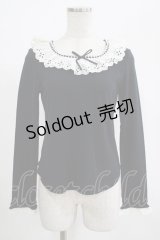 Emily Temple cute / カットワークレースカットソー  黒×白 H-25-07-24-058-ET-TO-KB-ZH