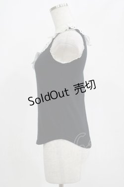 画像2: Emily Temple cute / カットワークレースノースリーブカットソー  黒×白 H-25-07-24-063-ET-TO-KB-ZH