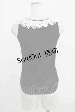 画像3: Emily Temple cute / カットワークレースノースリーブカットソー  黒×白 H-25-07-24-063-ET-TO-KB-ZH