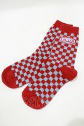 Candy Stripper / CND CHECKER SOCKS  レッド×ブルー H-25-07-24-072-PU-ZA-KB-ZH
