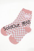 Candy Stripper / CND CHECKER SOCKS  レッド×ブルー H-25-07-24-072-PU-ZA-KB-ZH