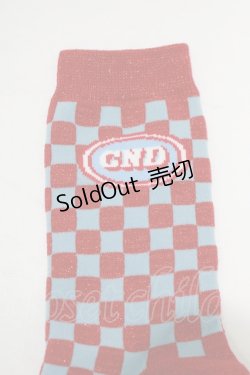 画像2: Candy Stripper / CND CHECKER SOCKS  レッド×ブルー H-25-07-24-072-PU-ZA-KB-ZH