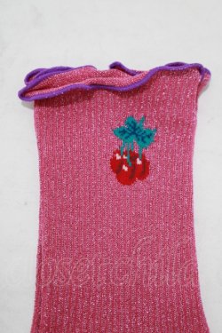 画像2: Candy Stripper / CHERRY RIB SOCKS  ピンク H-25-07-24-073-PU-ZA-KB-ZH