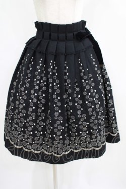画像1: Jane Marple / ドット刺繍スカート  黒 H-25-07-24-014-JM-SK-KB-ZH