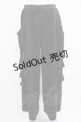 Qutie Frash / サイドフロッキーパンツ  黒 H-25-07-24-022-QU-PA-KB-ZH