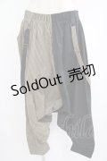 Deorart / ストライプ切替サルエルパンツ  グレージュ×ブラック H-25-07-24-024-PU-PA-KB-ZH