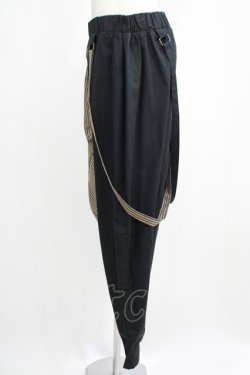 画像2: Deorart / ストライプ切替サルエルパンツ  グレージュ×ブラック H-25-07-24-024-PU-PA-KB-ZH
