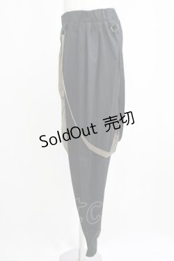 画像2: Deorart / ストライプ切替サルエルパンツ  グレージュ×ブラック H-25-07-24-024-PU-PA-KB-ZH
