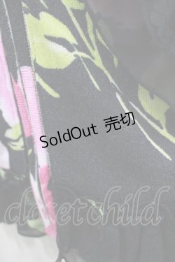 画像4: JESUS DIAMANTE / シフォンフリルニットパーカー Free プレミアムローズ柄ブラック H-25-07-25-043-JE-TO-NS-ZH