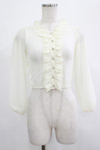 JESUS DIAMANTE / シフォン袖ニットカーデ Free オフ H-25-07-25-051-JE-TO-NS-ZH