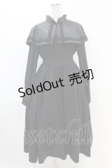 MIHO MATSUDA / フラワージャガード切替ワンピース  黒 H-25-07-25-1025-GO-OP-KB-ZH