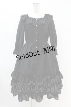 画像1: Melody BasKet / フリルワンピース  ブラック H-25-07-25-1026-LO-OP-KB-ZH
