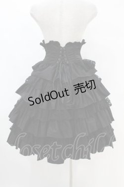 画像2: ATELIER PIERROT / Layered Petals Corset Skirt  ブラック H-25-07-25-1027-EL-SK-KB-ZH