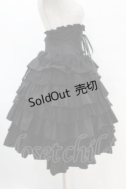 画像3: ATELIER PIERROT / Layered Petals Corset Skirt  ブラック H-25-07-25-1027-EL-SK-KB-ZH