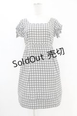 Jane Marple / ギンガムパフワンピース  黒 H-25-07-25-1031-JM-OP-KB-ZH
