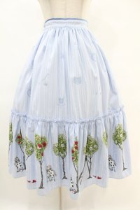 Emily Temple cute / Painting Roseロングスカート  サックス H-25-07-25-1034-ET-SK-KB-ZH
