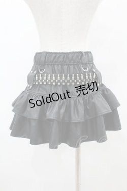 画像2: REFLEM / 弾丸ベルト付きフリルスカート  ブラック H-25-07-25-1038-PU-SK-KB-ZH