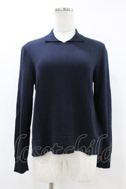 画像1: Jane Marple Dans Le Salon / Ripe cotton pullover  ネイビー H-25-07-25-1040-JM-TO-KB-ZH