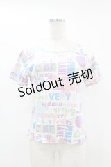Jane Marple / ブリティッシュロゴのカットソー  パープル×サックス H-25-07-25-1050-JM-TO-KB-ZH