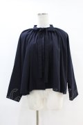 Jane Marple Dans Le Salon / Lambs wool saxony cape jacket  ネイビー H-25-07-25-1008-JM-JA-KB-ZH