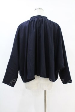 画像2: Jane Marple Dans Le Salon / Lambs wool saxony cape jacket  ネイビー H-25-07-25-1008-JM-JA-KB-ZH