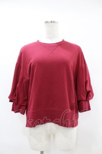 Jane Marple Dans Le Salon / Half puffy sleeve sweatshirt  ワイン H-25-07-25-1056-JM-TO-KB-ZH