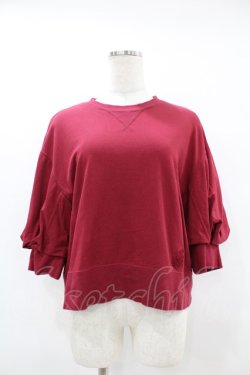 画像1: Jane Marple Dans Le Salon / Half puffy sleeve sweatshirt  ワイン H-25-07-25-1056-JM-TO-KB-ZH