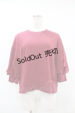 画像1: Jane Marple Dans Le Salon / Half puffy sleeve sweatshirt  ワイン H-25-07-25-1056-JM-TO-KB-ZH