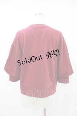 画像2: Jane Marple Dans Le Salon / Half puffy sleeve sweatshirt  ワイン H-25-07-25-1056-JM-TO-KB-ZH