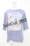 Jane Marple / Memories of Paris Tシャツ  ブルー H-25-07-25-1058-JM-TO-KB-ZH