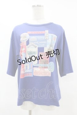 画像1: Jane Marple / Memories of Paris Tシャツ  ブルー H-25-07-25-1058-JM-TO-KB-ZH
