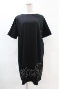 Na+H / バックベルト半袖ワンピース  黒 H-25-07-25-1009-PU-OP-KB-ZH