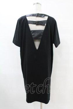 画像2: Na+H / バックベルト半袖ワンピース  黒 H-25-07-25-1009-PU-OP-KB-ZH