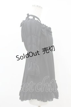 画像3: ATELIER PIERROT / 五分袖シャーリングブラウス  黒 H-25-07-25-1010-EL-TO-KB-ZH