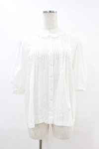 Jane Marple / レースピンタックブラウス  オフホワイト H-25-07-25-1012-JM-BL-KB-ZH