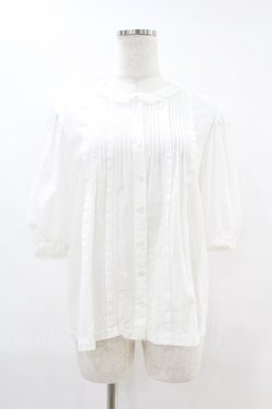 画像1: Jane Marple / レースピンタックブラウス  オフホワイト H-25-07-25-1012-JM-BL-KB-ZH