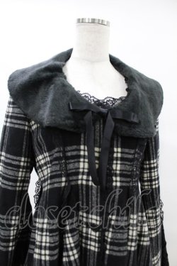 画像4: MARBLE / レースバッスル風チェックコート  黒 H-25-07-25-1014-GO-CO-KB-ZH