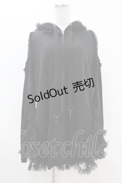 画像1: HANGRY&ANGRY / H&A VEIL FRILL DRESS PARKA  ブラック H-25-07-25-1015-HN-TO-KB-ZH