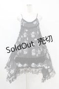 HANGRY&ANGRY / H&A PRINT & STRIPE BABY DOLL DRESS  ブラック H-25-07-25-1016-HN-OP-KB-ZH