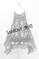 HANGRY&ANGRY / H&A PRINT & STRIPE BABY DOLL DRESS  ブラック H-25-07-25-1016-HN-OP-KB-ZH