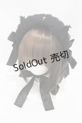 MR corset / 梯子レース猫耳ミニボンネット  黒 H-25-07-25-1003-PU-AC-KB-ZH
