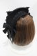 画像2: MR corset / 梯子レース猫耳ミニボンネット  黒 H-25-07-25-1003-PU-AC-KB-ZH (2)
